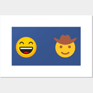 Happy / cowboy emoji sticker Posters and Art